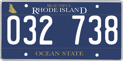 RI license plate 032738