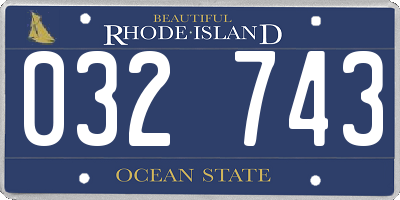 RI license plate 032743