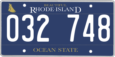 RI license plate 032748