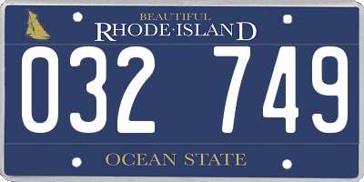 RI license plate 032749