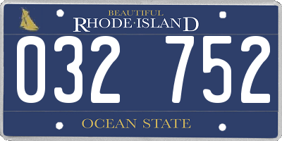 RI license plate 032752