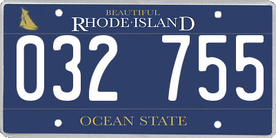 RI license plate 032755