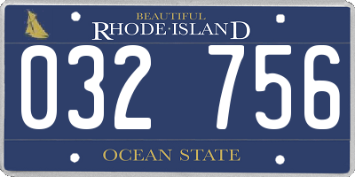 RI license plate 032756