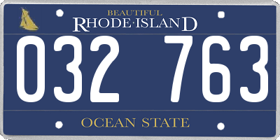 RI license plate 032763