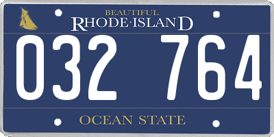 RI license plate 032764