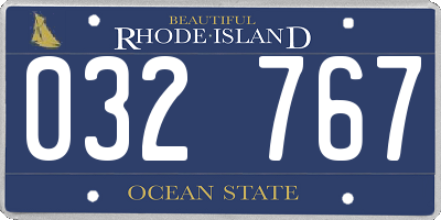 RI license plate 032767