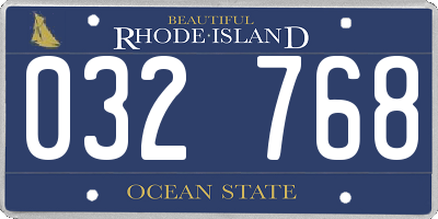 RI license plate 032768