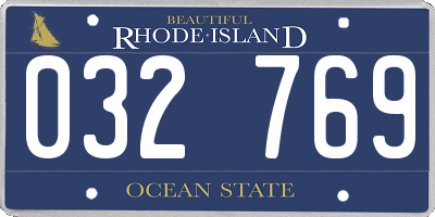 RI license plate 032769
