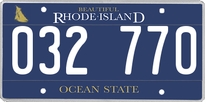 RI license plate 032770