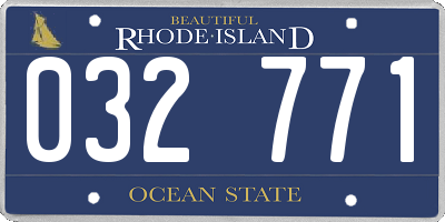 RI license plate 032771