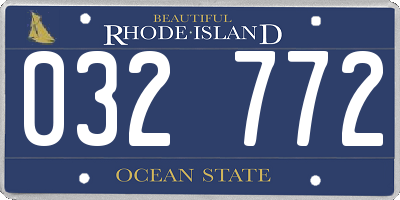 RI license plate 032772