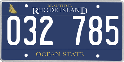 RI license plate 032785
