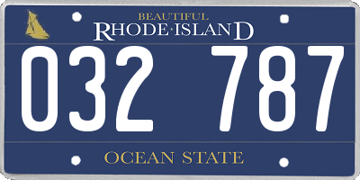 RI license plate 032787