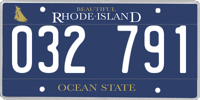 RI license plate 032791