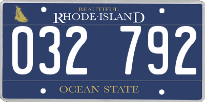 RI license plate 032792
