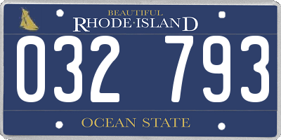 RI license plate 032793