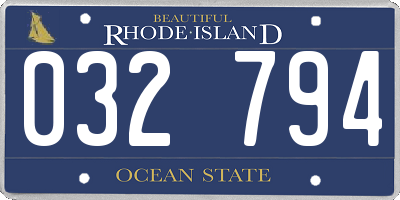 RI license plate 032794