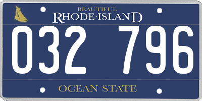 RI license plate 032796