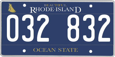 RI license plate 032832