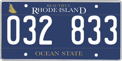RI license plate 032833