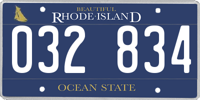 RI license plate 032834