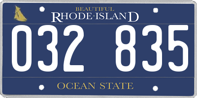 RI license plate 032835