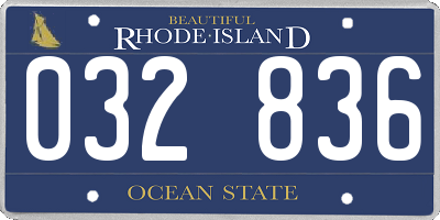 RI license plate 032836