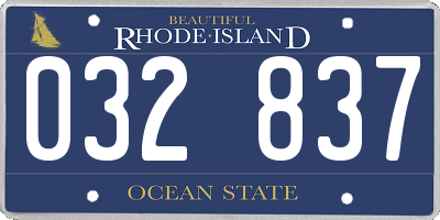 RI license plate 032837