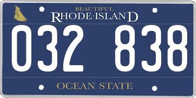 RI license plate 032838