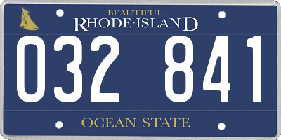 RI license plate 032841
