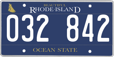 RI license plate 032842