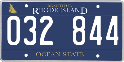RI license plate 032844