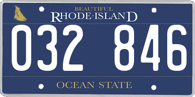 RI license plate 032846
