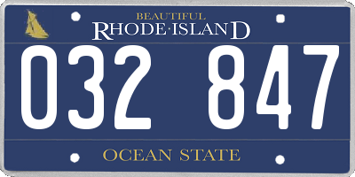 RI license plate 032847