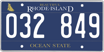RI license plate 032849