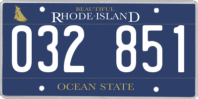 RI license plate 032851