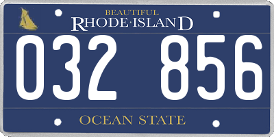RI license plate 032856