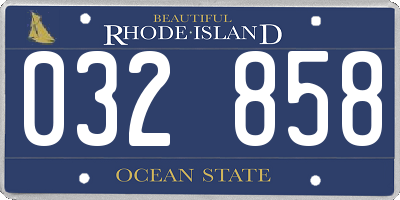 RI license plate 032858