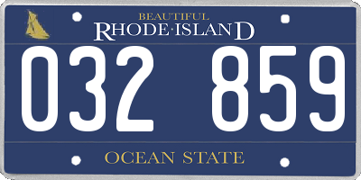 RI license plate 032859