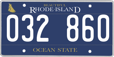 RI license plate 032860
