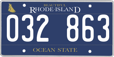 RI license plate 032863