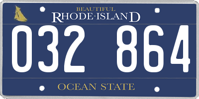 RI license plate 032864