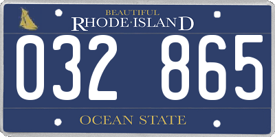 RI license plate 032865