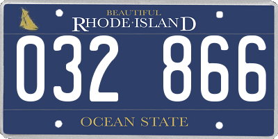 RI license plate 032866