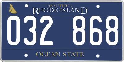 RI license plate 032868