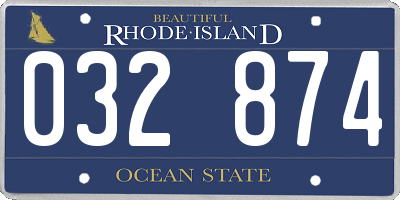 RI license plate 032874