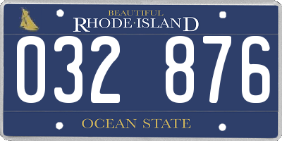 RI license plate 032876