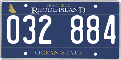 RI license plate 032884