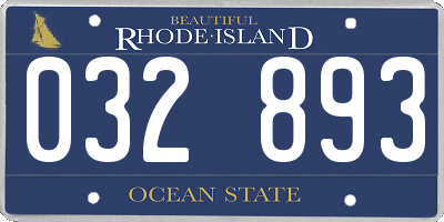 RI license plate 032893