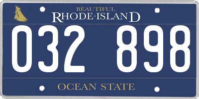 RI license plate 032898
